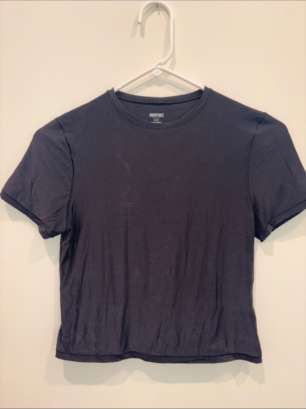 aerie Black Short Sleeve Crewneck Tee